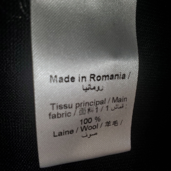 100% Wool Cardigan Sweater in Black With Ribbed Cuffs & Waist - Picture 6 of 7